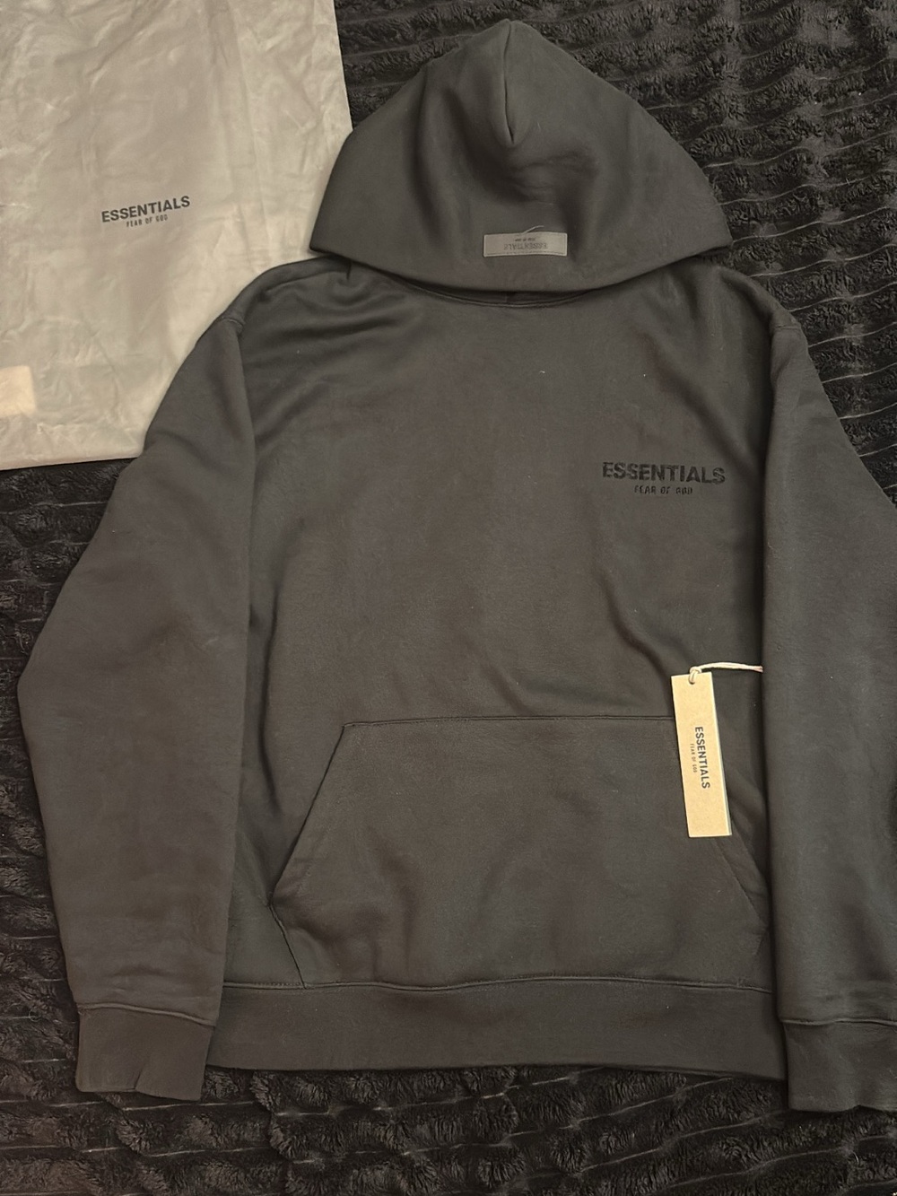 Fear of God ESSENTIALS Men's Black Pullover Hoodie